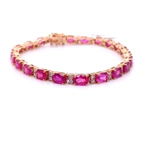 14KR RUBY OVAL BRACELET