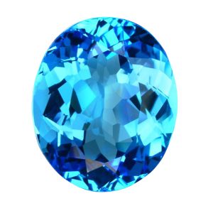 Swiss Blue Topaz 10X8 mm Oval Cut Stone