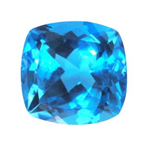 Swiss Blue Topaz 8x8 mm Cushion Cut Stone
