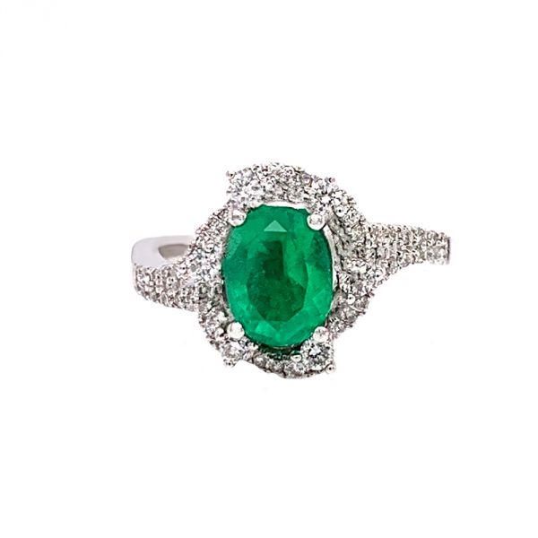 14KW Emerald Oval Ring